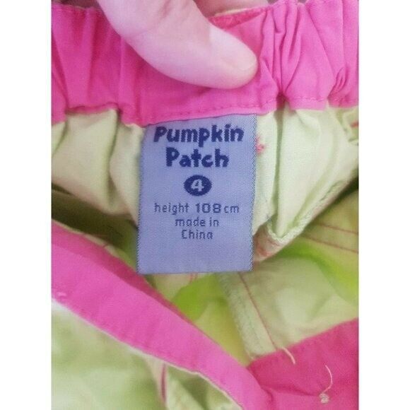 Pumpkin Patch pants Size 4 Khaki Green Pink Flowers Embroidery Easter Spring - Picture 9 of 12